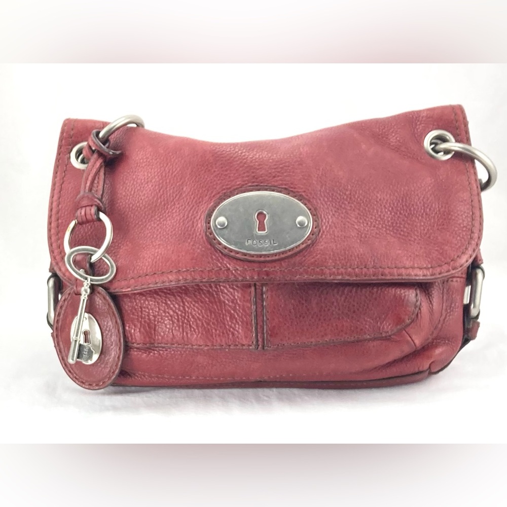 Fossil Burgundy Leather Shoulder Bag